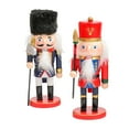 thumbnail image 1 of 2pcs Nutcracker Figures Soldier Christmas wood Creative Handmade Puppet Free Standing Party desktop Decorative Style H, 1 of 9