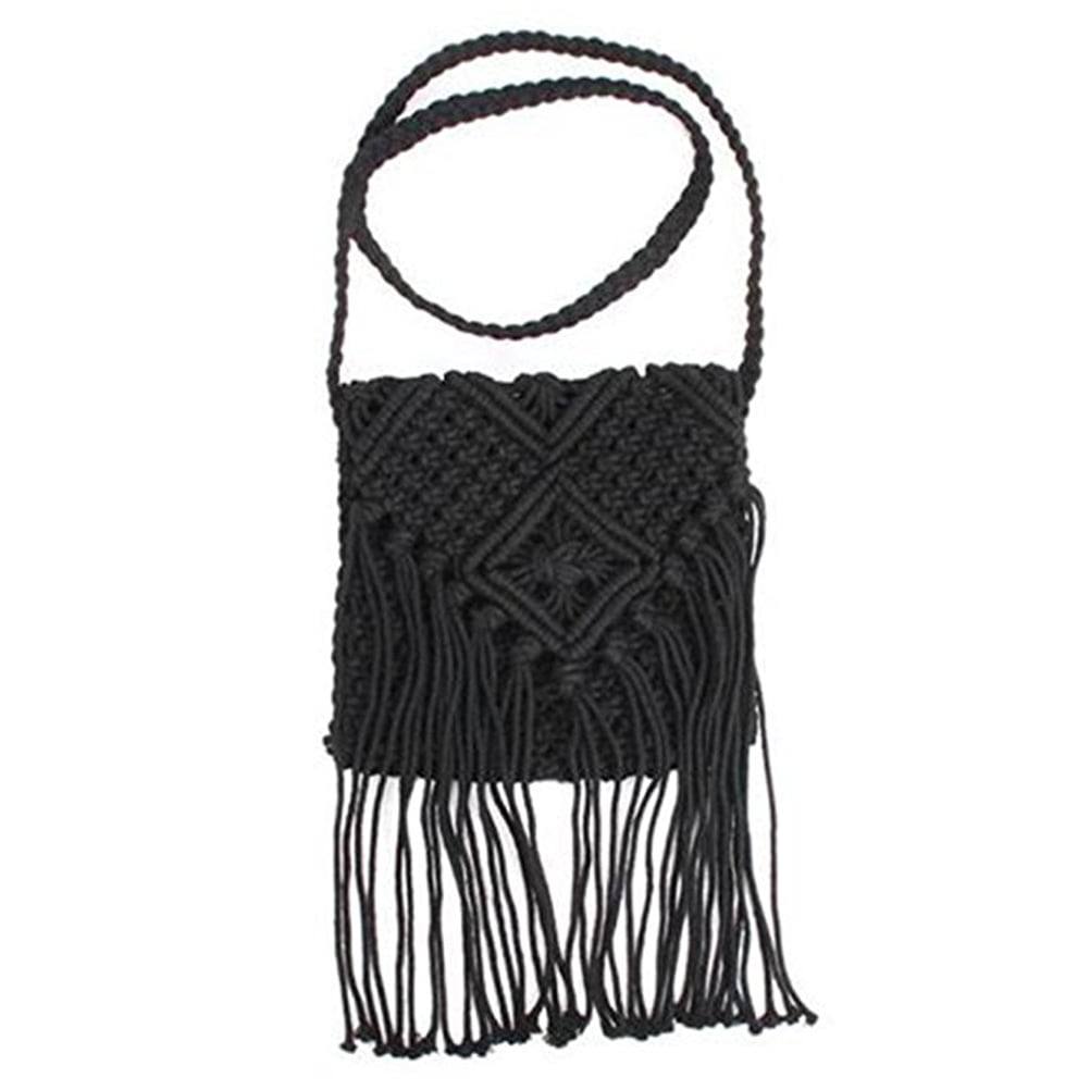 Black crochet crossbody bag new arrivals