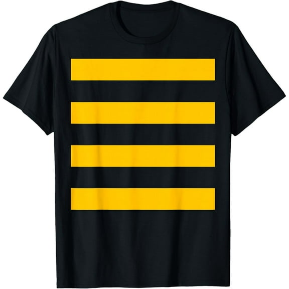 Playful Comfort Tee - Bee Halloween DIY Costume Shirt - Yellow Stripes on Black T-Shirt