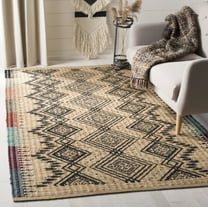 SAFAVIEH Cape Cod Isidora Geometric Area Rug, Natural/Black, 5' x 8'
