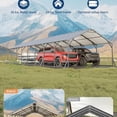 thumbnail image 4 of Riedhoff Metal Carport 20 x 40 x 12 ft, for Multiple Vehicles, Heavy Duty, Vertical Roof, Gray, 4 of 8