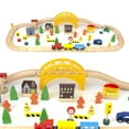 thumbnail image 6 of WoodenEdu Double-Side Model Train Sets Easy to Assemble Wood, Yellow, 2.72lbs, 60 Pcs, 6 of 7