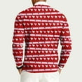 thumbnail image 3 of Fgvctg Romantic Valentine's Day Sweater for Men Ribbed Knit Crewneck Sweater Love Heart Print Dressy Pullover Slim Fit Long Sleeve Sweaters Lightweight Spring Blouses Vermilion 4XL, 3 of 6
