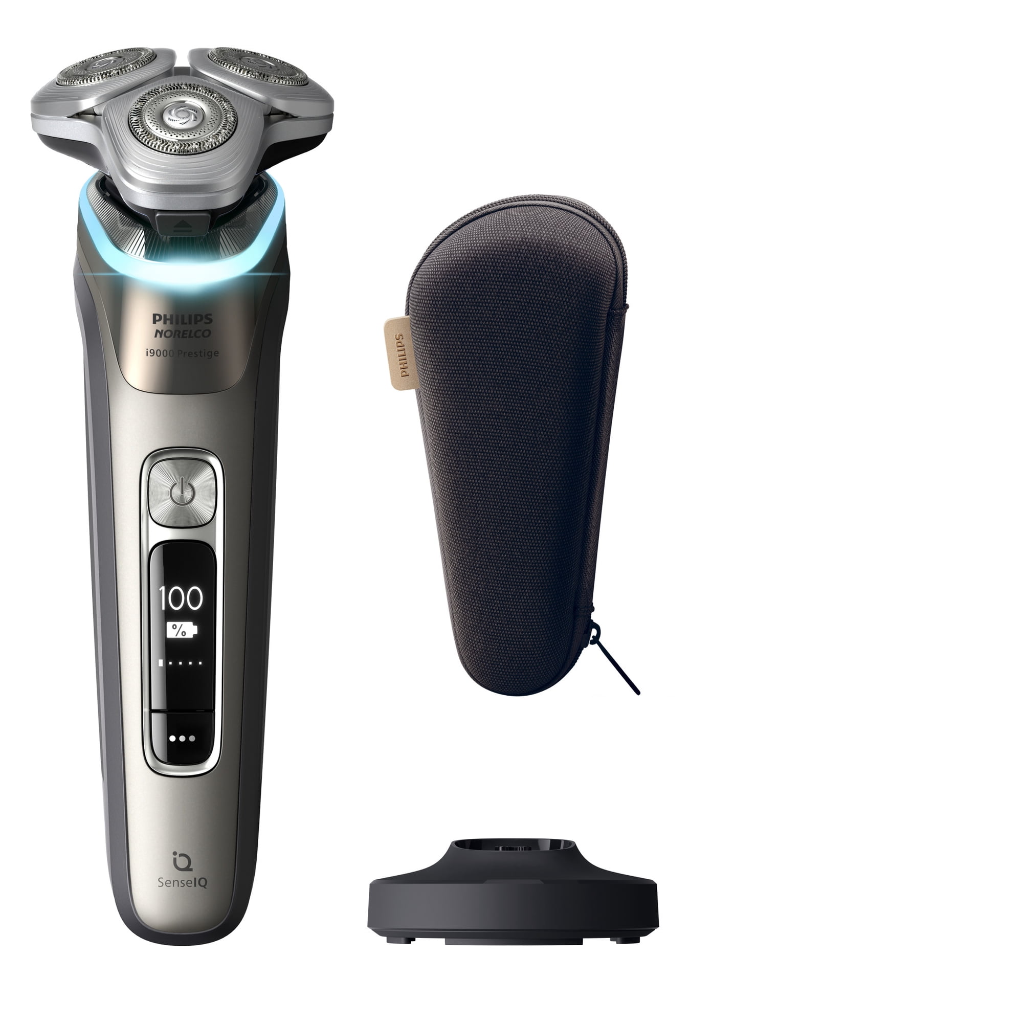 New Philips Norelco I9000 Prestige Rechargeable Wet & Dry Shaver with Charge Stand, Precision Trimmer and Premium Case