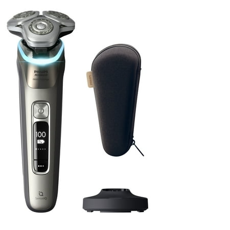 New Philips Norelco I9000 Prestige Rechargeable Wet & Dry Shaver with Charge Stand, Precision Trimmer and Premium Case