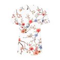 thumbnail image 5 of Rezuofi 2 Pcs Women Floral Print Henley Shirts Button Down V Neck Causal Tops Short Sleeve Tunic Blouses Dressy Ladies Outfits, 5 of 5