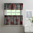 thumbnail image 2 of Vintage Blooming Curtains 24 Inch Short - 3 Panel Rustic Farmhouse Set with Bohemian Floral Design, Rod Pocket Kitchen Window Treatment, 2 of 6