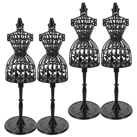 HONMEET Mini Mannequin Display Stand Black Plastic 8.3x2.6x2.6in for Retail Store Window Display