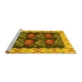 thumbnail image 2 of Ahgly Company Machine Washable Indoor Rectangle Abstract Yellow Contemporary Area Rugs, 2' x 4', 2 of 4