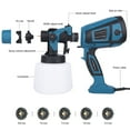 thumbnail image 4 of 800W Paint Sprayer, 1400ml Electric HVLP Portable Paint Spray Gun, Electric Spray Paint Gun, 5 Brass Nozzles, Easy to Clean for Furniture Home and Outdoors, Painting Projects, Blue, 4 of 9