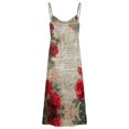 thumbnail image 5 of Newspaper Print Women's Sexy Cowl Neck Maxi Dress Spaghetti Straps Bodycon Dresses Party Cocktail, 5 of 7