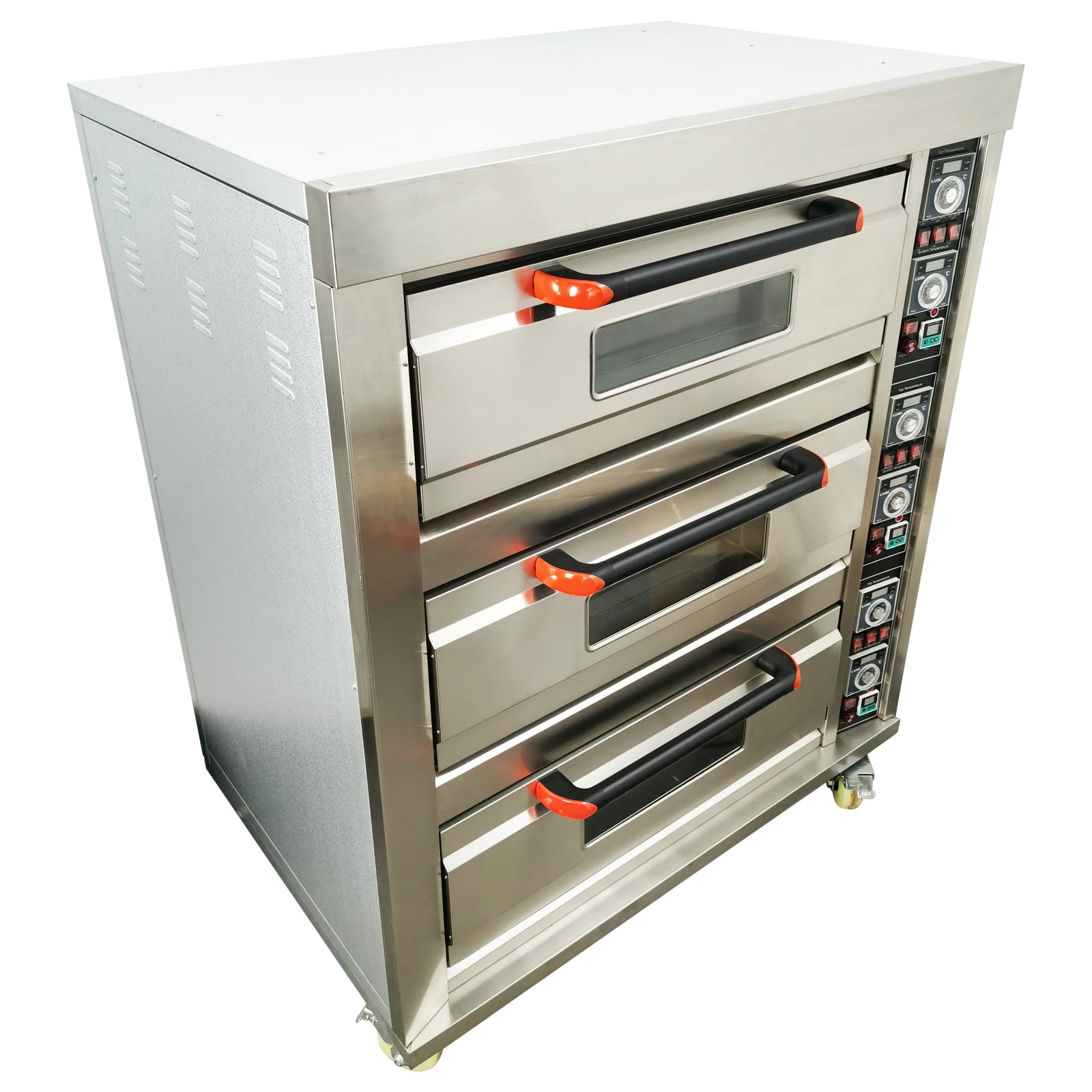 Techtongda Commercial Movable Three-layer Electric Triple Pizza Oven 6 Baking Sheets 220V
