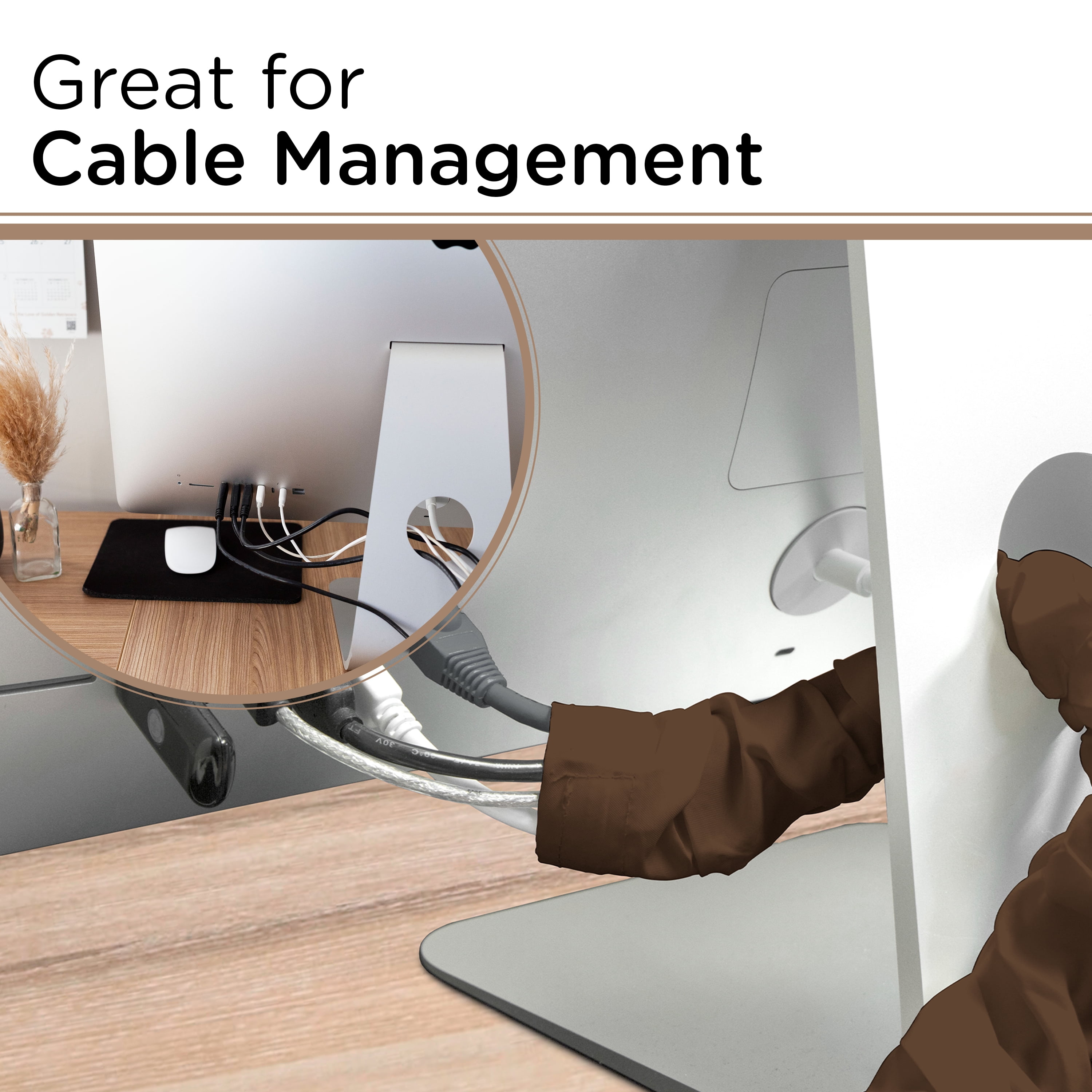 Cordinate Fabric Cord Cover Mocha, 6ft., 2pk – 48657