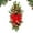 Red 1pcs, variant on Christmas Artificial Swags 24" Xmas The Cordless Prelit Stairway Swag Teardrop Trim Wreath Door Stair Swag Garland Christmas Swags for Outdoor Home Garden Decor(Berry)