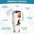 thumbnail image 2 of Yayeee 40oz Stainless Steel Tumbler with Straw and Handle Double-Wall Insulated Travel Water Bottle, Orange Magical Halloween, 2 of 8