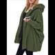 thumbnail image 1 of Chaqueta con Capucha y Cuello en V de Larga de Color Liso para Mujer, Informal, Holgada, de Felpa, Sin Botones. Verde S, 1 of 7