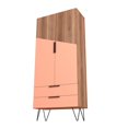 thumbnail image 5 of Manhattan Comfort Beekman 6 Shelves Engineered Wood Tall Cabinet in Brown/Pink, 5 of 5