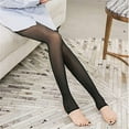 thumbnail image 4 of Lovskoo Womens Fleece Lined Thick Tights Thermal Fake Translucent Pantyhose Fashion Warm Fleece Pantyhose Solid Coffee Tights Black-85G, 4 of 5