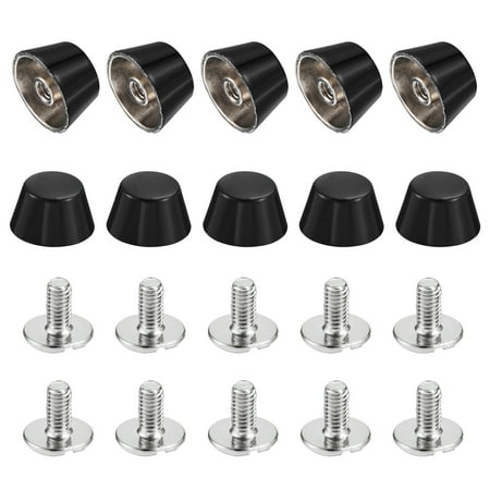 

12x7mm Flat Hollow Rivet Studs Zinc Alloy Electroplating Bright Black 10 Pack