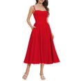 thumbnail image 1 of Vestido tipo corsé AGYMNX, sexy, muslo, tirantes finos, poliéster rojo, 1 of 6