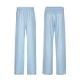 thumbnail image 2 of Rdhnmea Womens Striped Pants Mini Flower Elastic Waistband Wide Leg Trousers, 2 of 9