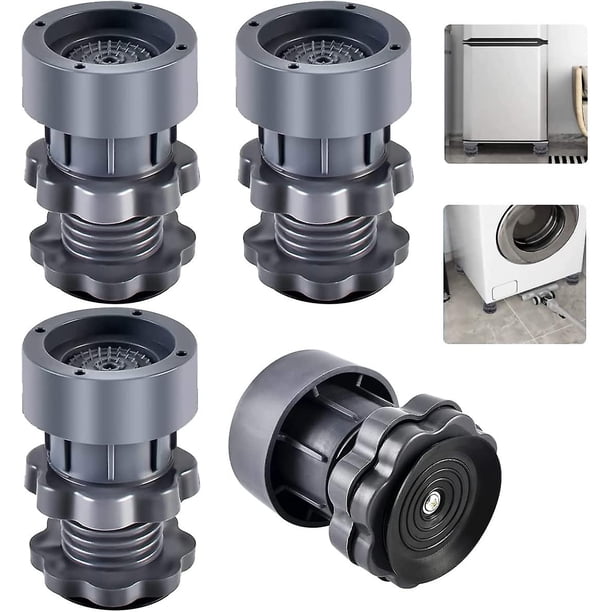 Alfombrilla antivibración para lavadora, almohadilla universal para lavadora de 4 piezas, ajustable de 7 a 10 cm, soporte antivibración y antiruido para lavadora Dr