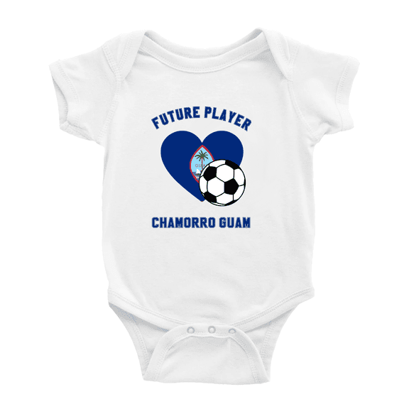 Future Soccer Player Chamorro Guam Soccer Fan Cute Baby Clothes Unisex (White, 3-6 Months)