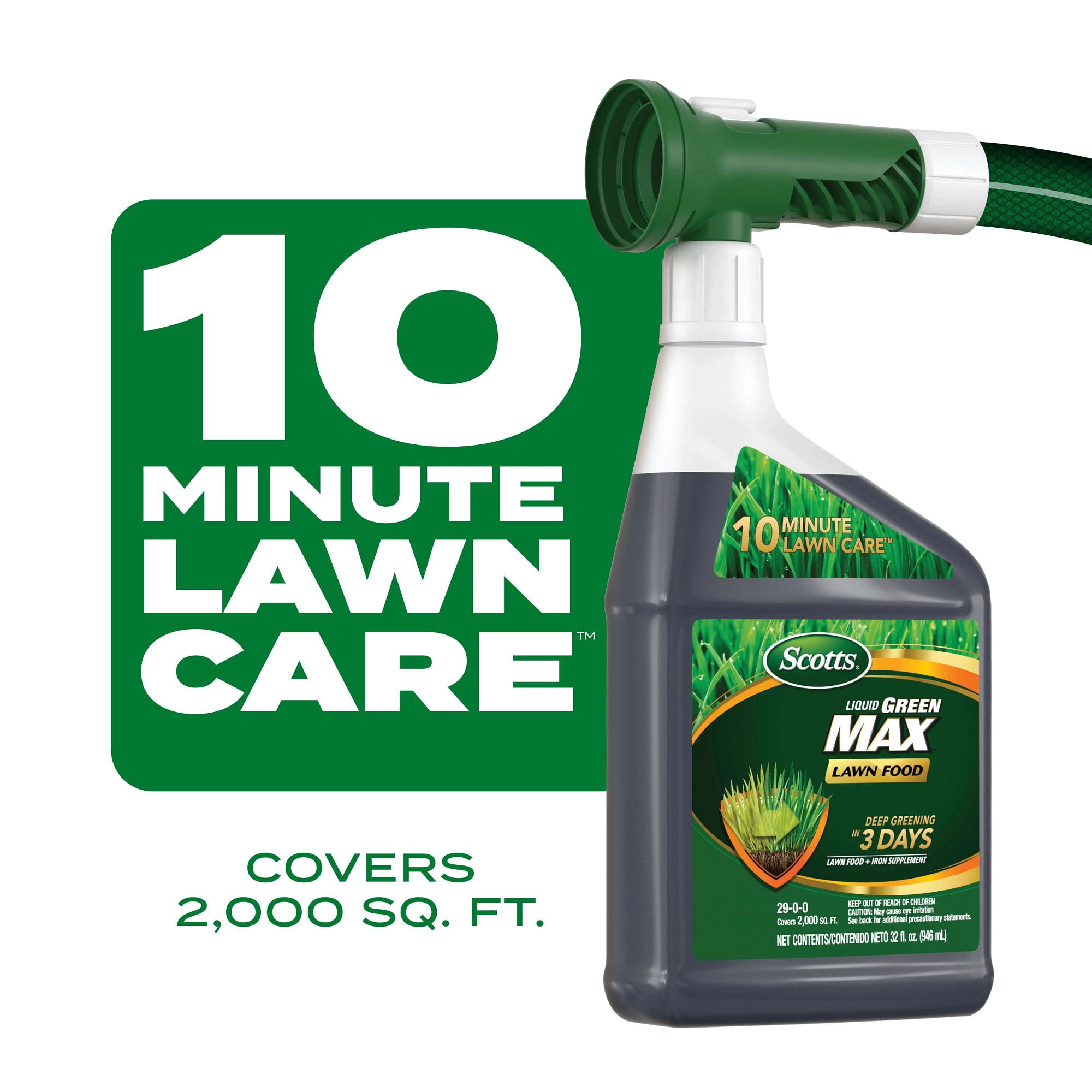 Scotts Liquid Green Max Lawn Food, Lawn Fertilizer, For Any Grass Type, 29-0-0, 32 fl. oz.
