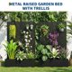 thumbnail image 2 of Yeshouse macetero metálico elevado con enrejado y pantalla de privacidad, 181 x 119 x 41 cm, fabricado en metal galvanizado con orificios de drenaje, ideal para plantas trepadoras, flores y hortalizas, 2 of 8