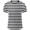 thumbnail image 2 of Gyujnb Classic Striped Print Crew Neck Short Sleeve T Shirt Casual Play and Daily Wear (Boys and Girls),24, 2 of 3