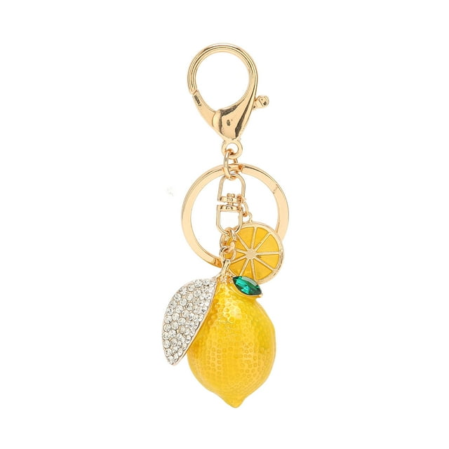 Rhinestone Keyring,Little Lemon Keyring Strong Fruit Keychain Little Lemon Keyring User-Friendly Design