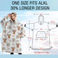 thumbnail image 4 of Oversized Wearable Blanket Hoodie,White Highland Cow Flower Pattern Sherpa Blanket Hoodie with Super Pockets,Super Warm Fuzzy Pullover for Women & Men, 4 of 6