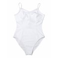 thumbnail image 6 of DPOIS Womens Criss Cross Back Built in Shelf Bra Camisole Ballet Dance Leotard White-A XS, 6 of 7