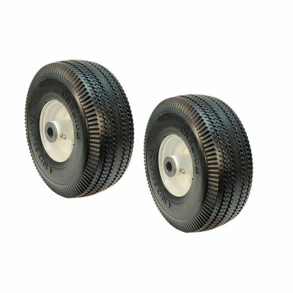 Rotary 10” Urethane Flat Free Wheel Assembly, Saw Tooth Tread (2 Pack)