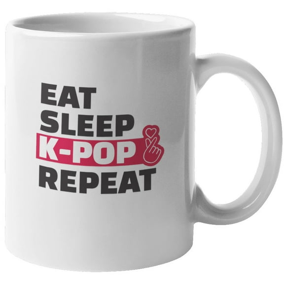 Eat Sleep KPop Repeat Korean Coffee & Tea Mug for KDrama Lover (11oz)