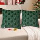 thumbnail image 5 of Funda de cojín con diseño de árbol de Navidad | Funda de cojín para sofá con decoración navideña | Bordado de terciopelo rojo, blanco y verde | Tamaño estándar de 45 x 45 cm | Cierre de cremallera, 5 of 5