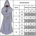 thumbnail image 3 of Adult Monk Hooded Robe Cloak Cape Friar Medieval Priest Costume, 3 of 3