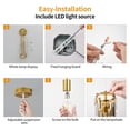 thumbnail image 5 of ZHLWIN Pendant Lighting Modern Pendant Light, Gold Mini Crystal Chandeliers Adjustable Pendant Light Fixture for Kitchen Island Dinning Room Bedroom, 5 of 6
