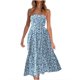 thumbnail image 2 of Vestido Midi informal de verano para mujer, traje bohemio sin mangas con estampado Floral y volantes para playa, 2 of 5