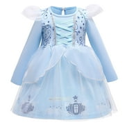 Cinderella/Ariel/Elsa Princess Dress for Baby Toddler Girls Halloween Fancy Party Outfit