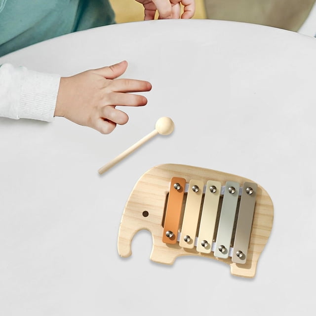 BELOVING 5 Note Wood Xylophone Hand Knock Piano Toy for Music Lessons Family Sessions