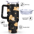 thumbnail image 3 of Stylish Dog Pattern Travel Mug - 40oz Leakproof Tumbler with Straw & Handle - Ideal Gift for Women Who Love Puppies, 3 of 7