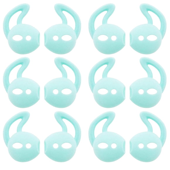 Ganchos de silicona para AirPods 1 y 2 JNSA, 6 pares, verdes