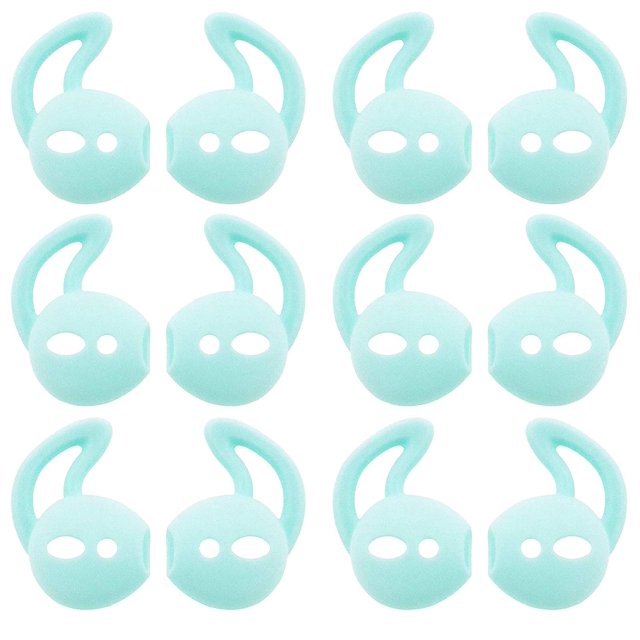 Ganchos de silicona para AirPods 1 y 2 JNSA, 6 pares, verdes