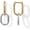 Gold Plated, variant on 14K Gold Plated Convertible Paperclip Earrings for Women - Trendy Paper Clip Link Huggie Hoop Earrings - Chain Link Drop Dangle Hoops with Cubic Zirconia - Two-Toned Statement Jewelry
