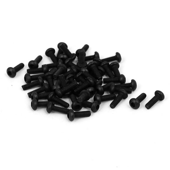 M2x6mm Metal Grade 10.9 Button Head Hex Socket Cap Screw Bolt Fastener 50pcs