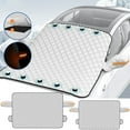 thumbnail image 1 of Cubierta magnética de doble capa para parabrisas – Lámina de aluminio plateada para todas las estaciones, anticongelante, impermeable, cortaviento, protección completa contra cristal delantero, 1 of 9