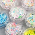 thumbnail image 7 of dianhelloya Nail Art Supplies 1 Box Nail Art Sequin Shiny Effect Luminous High Gloss Non-drop DIY Iridescent Firefly Style Glow-in-the-dark Nail Glitter Flash Party Supply, 7 of 7