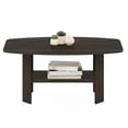 thumbnail image 4 of Furinno Simple 2-Tier Coffee Table, Black Center Table wih Open Shelf, Side Table Tabletop with Soft Edges, for Living Room, Home Office, Dark Mocha, 4 of 5