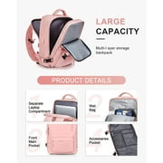 Backpack for Women Men, Carry On Backpack for Everydayon Airplane,Laptop Backpack with Shoe Compartment, Flight Approved Personal Item Bag Waterproof Luggage Backpack pink